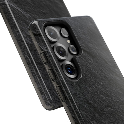 Black Tough Phone Case for Samsung - Raw Obsidian Slate