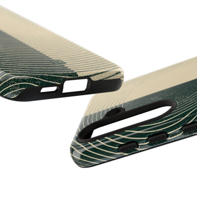 Green Tough Phone Case for Samsung - Evergreen Split Grain
