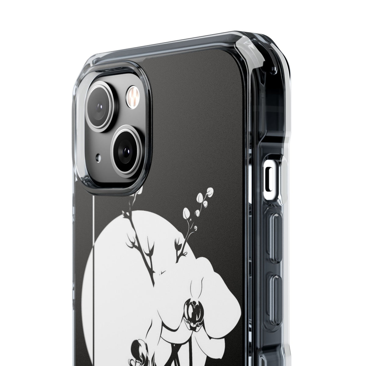 Nocturne Orchid Bloom · Clear Impact Magnetic Phone Case for iPhone ·  Black