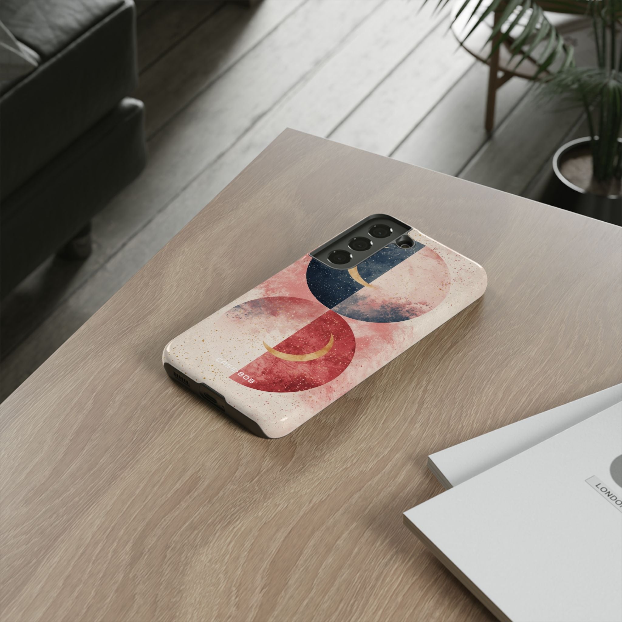 Kultainen kaarisymmetria Samsung S22 -kotelossa - Tough