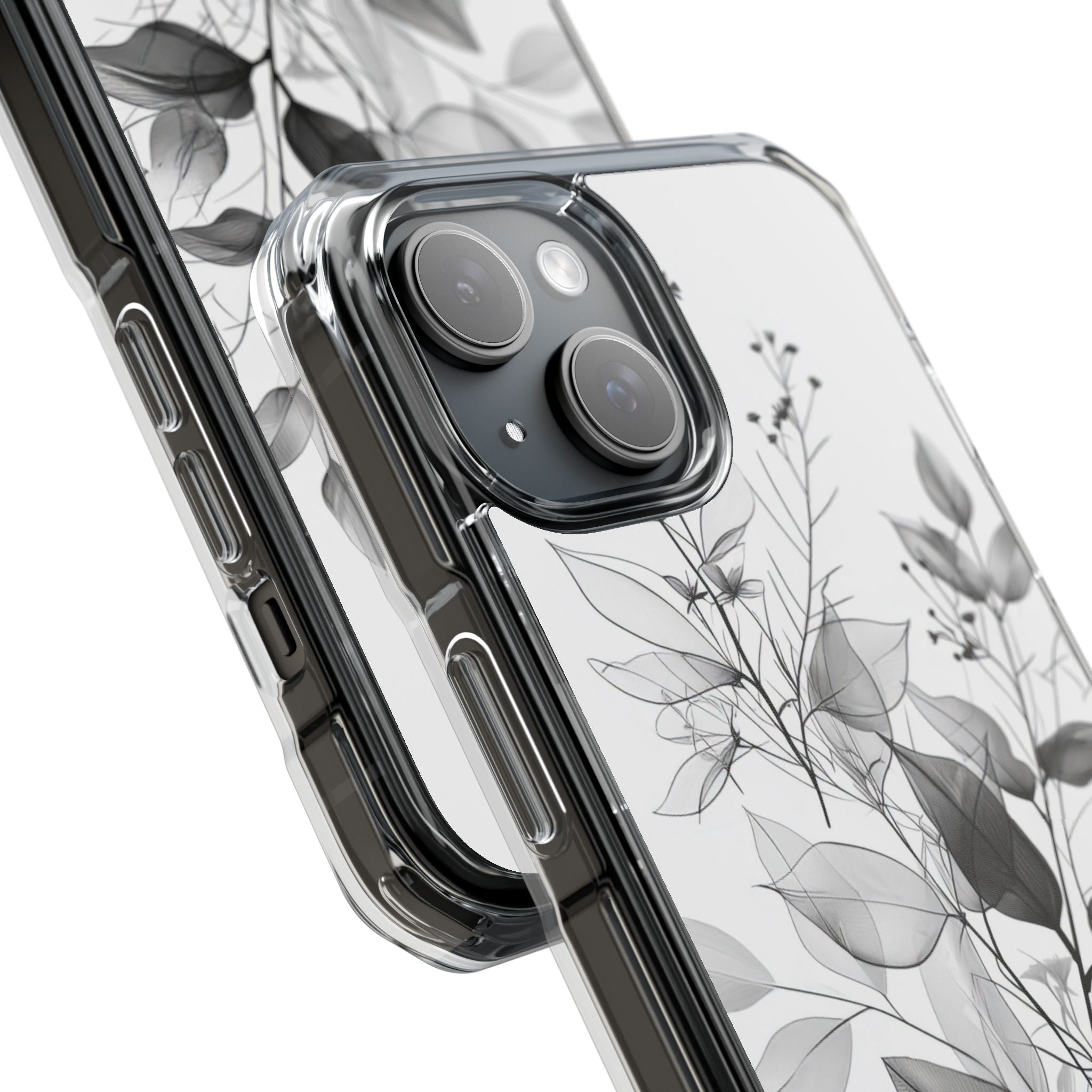 Gray Leaf Veil iPhone 15 Case - Impact