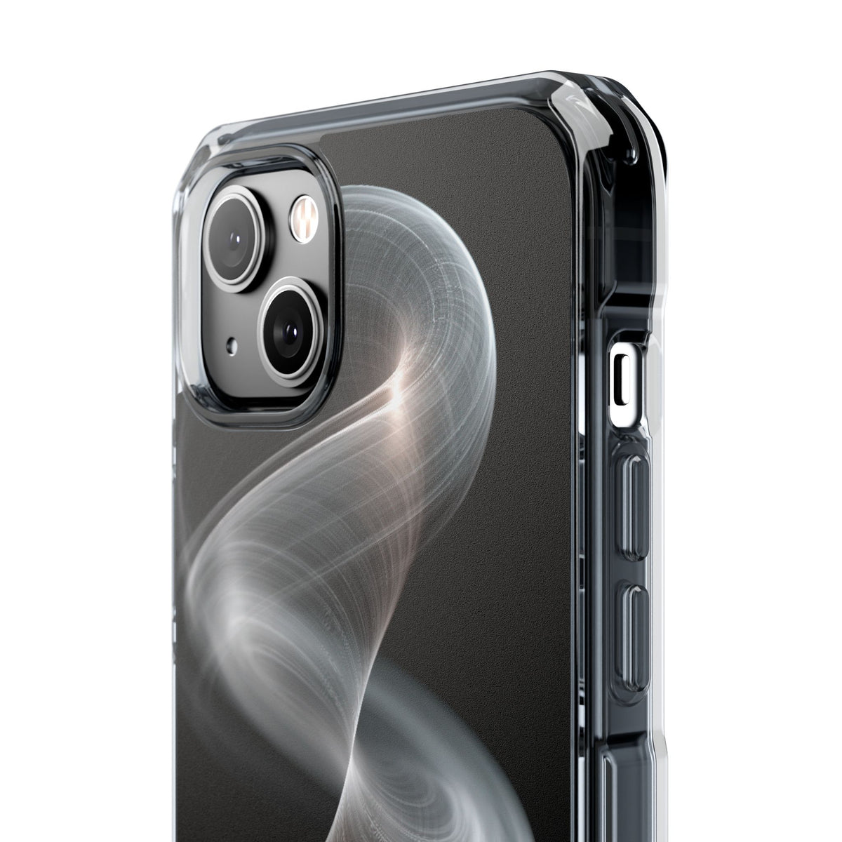 Luminous Vortex · Clear Impact Magnetic Phone Case for iPhone · Black
