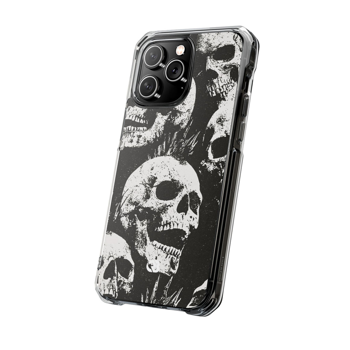 Punk Skull Riot · Clear Impact Magnetic Phone Case for iPhone · Black