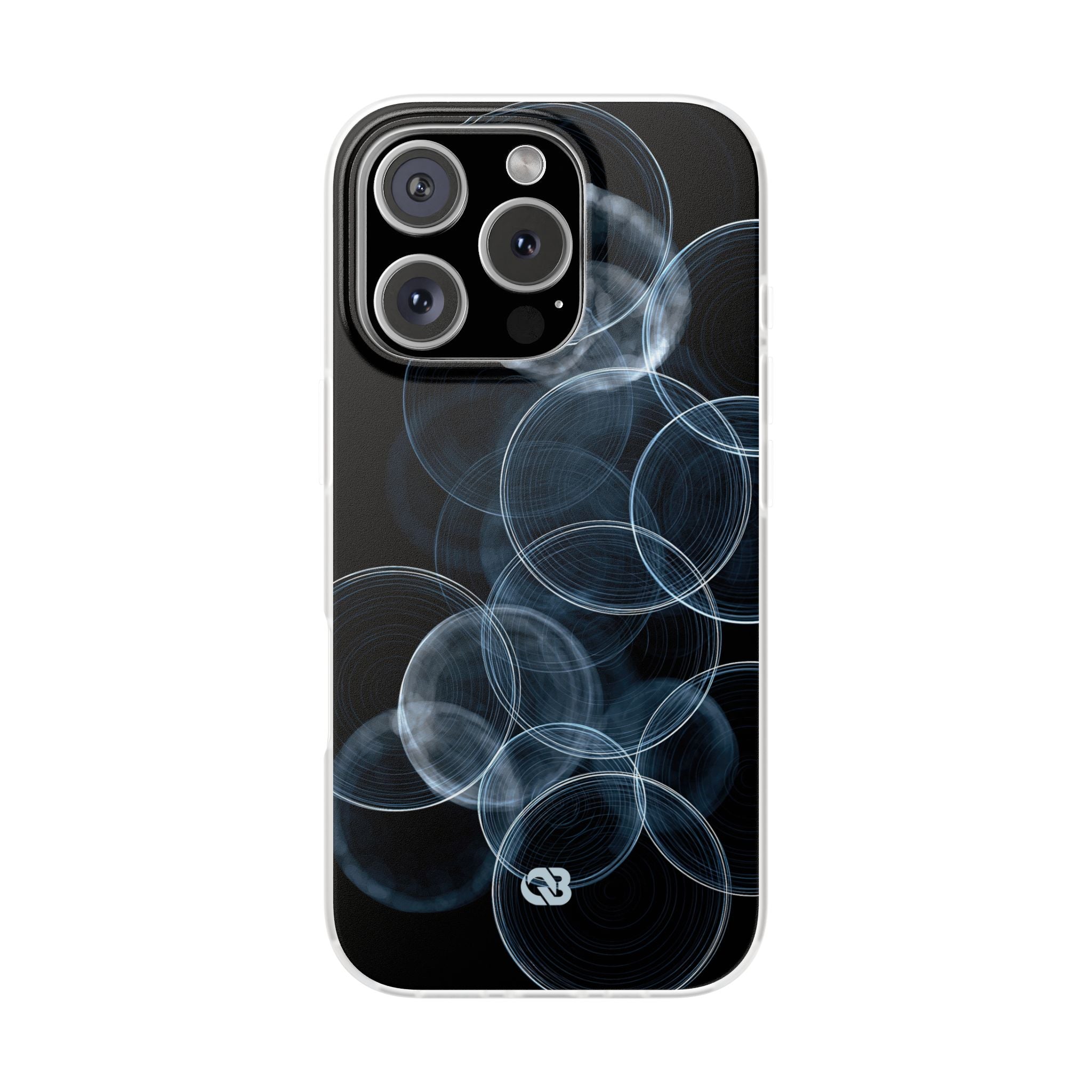 Blue Lite Phone Case for iPhone - Cyan Pulse Ripple
