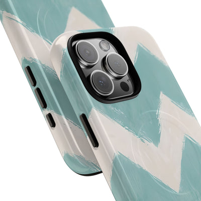 Teal Painted Chevron · Tough+ Phone Case for iPhone · Magsafe