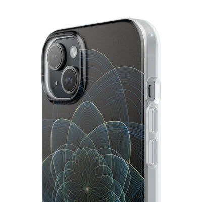 Blue Lite Phone Case for iPhone - Celestial Wireframe Bloom