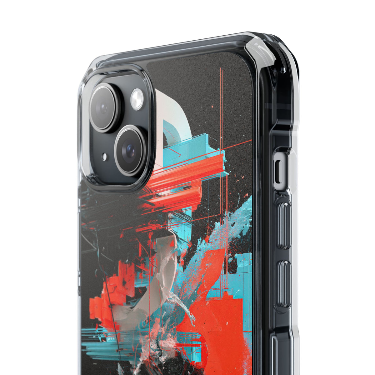 Fragmented Cyber Core · Clear Impact Magnetic Phone Case for iPhone ·  Black