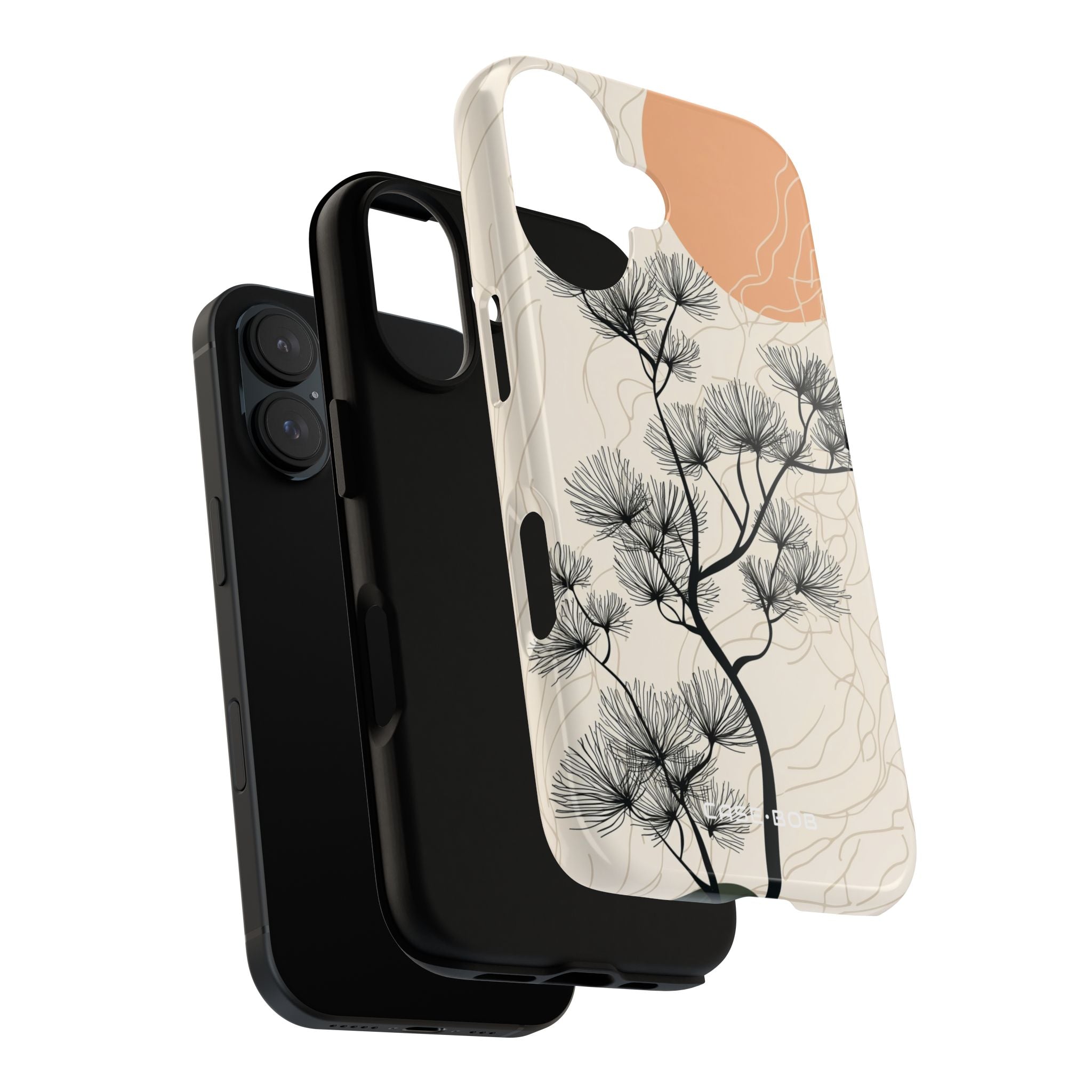 Spiky Tree Sunset iPhone 16 Case - Tough