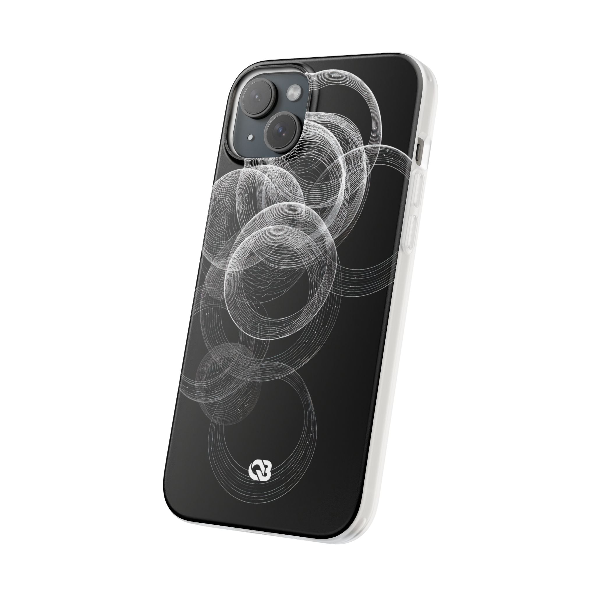 Black Lite Phone Case for iPhone - Kinetic Wireframe Orbit
