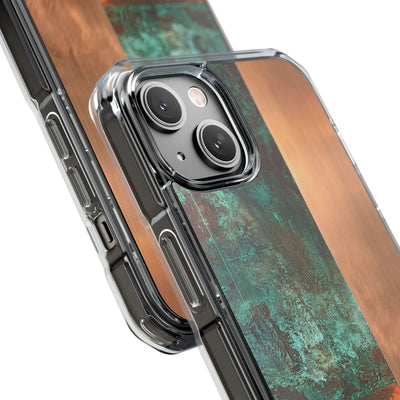 Teal Impact MagSafe Phone Case for iPhone - Verdigris Copper Slab