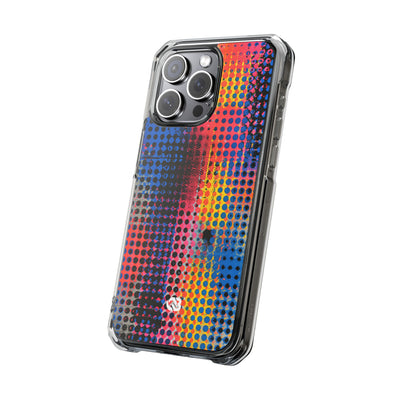 Chromatic Halftone Grid · Clear Impact Magnetic Phone Case for iPhone ·  Blue