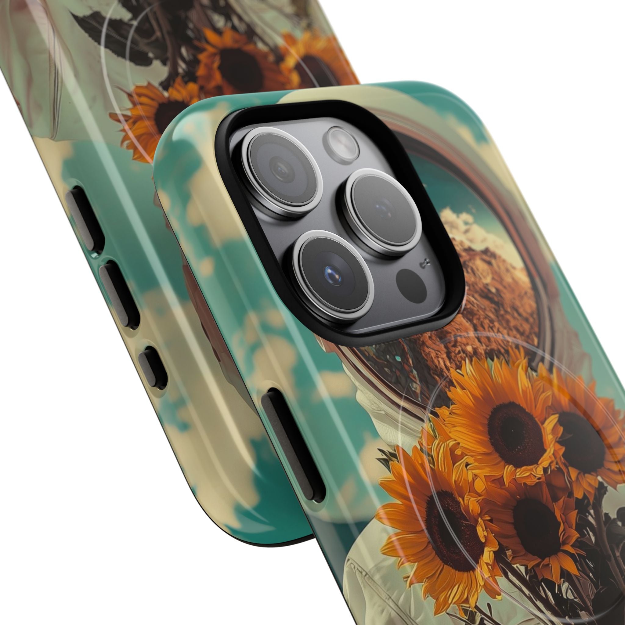 Sunflower Astronaut iPhone 15 Pro Case - Tough+