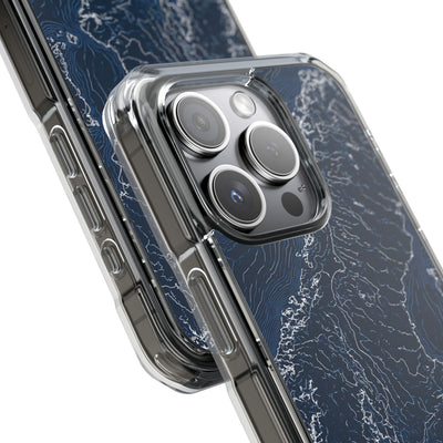 Nordic Contour Chart · Clear Impact Magnetic Phone Case for iPhone · Blue