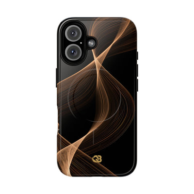 Brown Tough 2.0 Magsafe Phone Case for iPhone - Copper Silk Wave