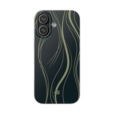 Green Lite Phone Case for iPhone - Obsidian Sage Flow