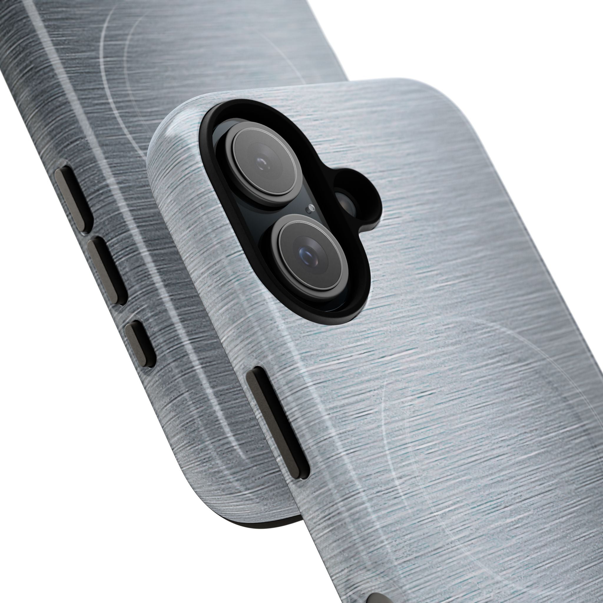Silver Tough 2.0 Magsafe Phone Case for iPhone - Satin Chrome Grain