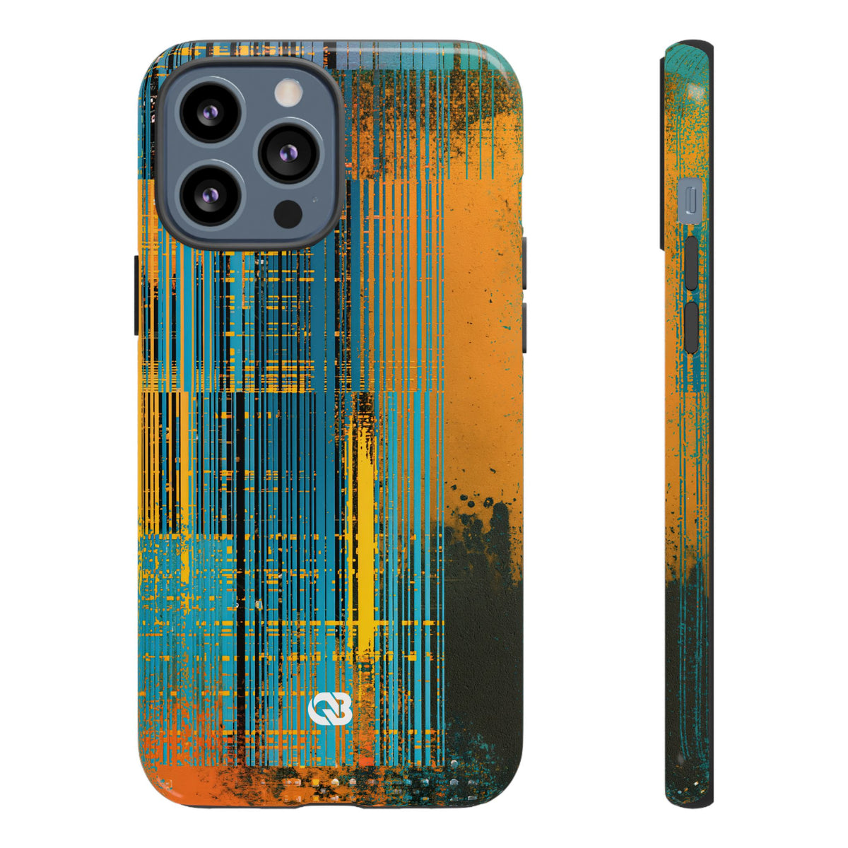 Cyber Glitch Stream · Tough Phone Case for iPhone · Teal