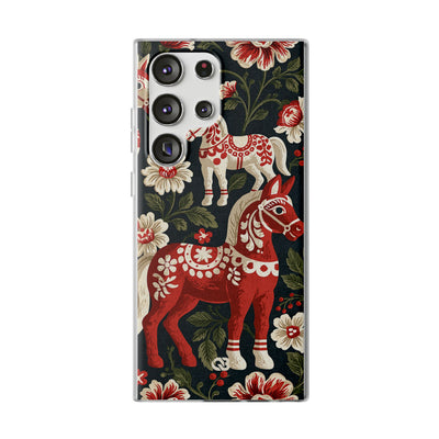 Nordic Dala Meadow · Lite Phone Case for Samsung · Red