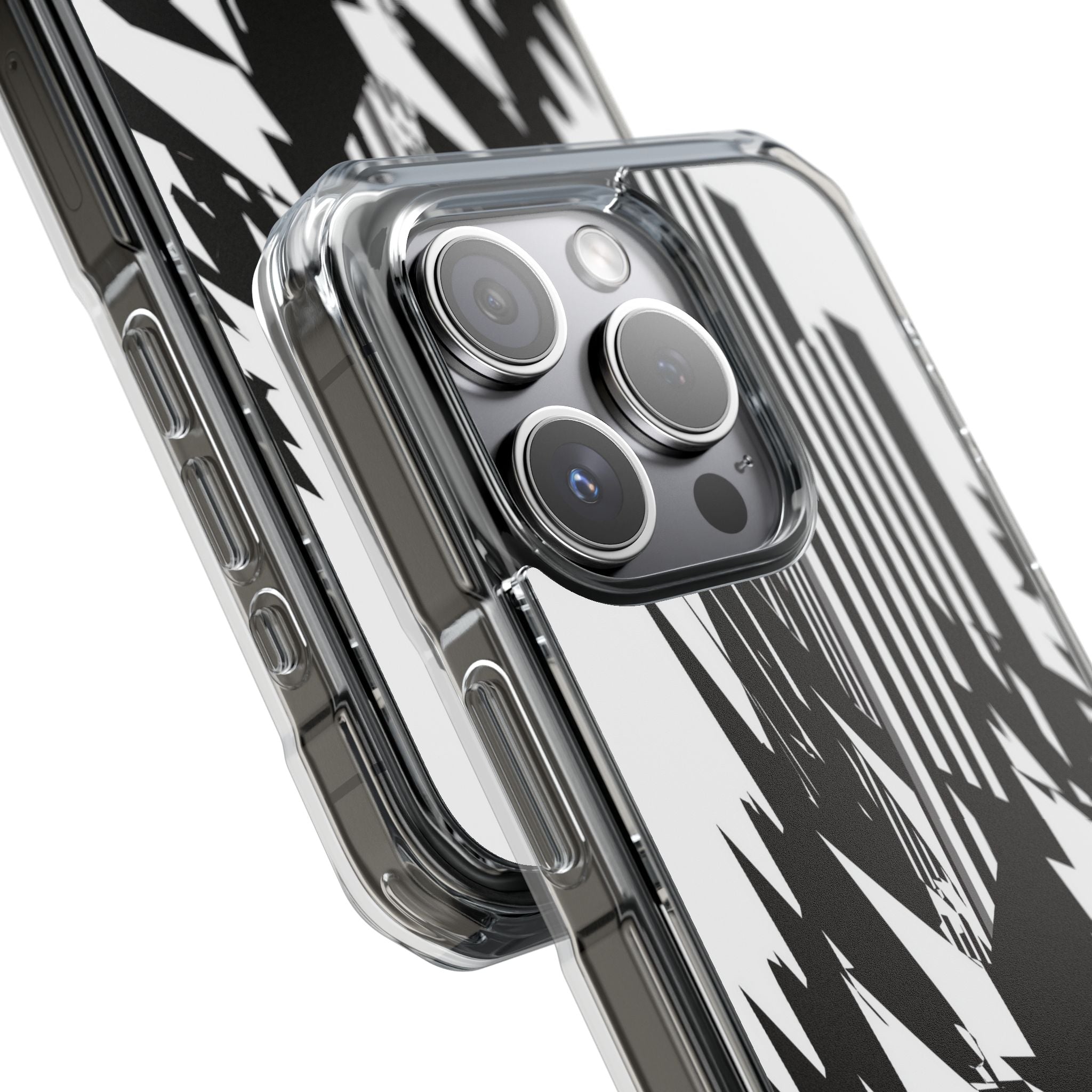White Impact MagSafe Phone Case for iPhone - Shattered Vector Spire