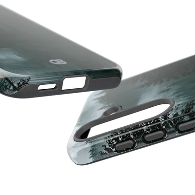 Green Tough Phone Case for Samsung - Misty Evergreen Mirror