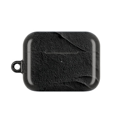 Obsidian Stucco Relief · Hard Case for AirPods & AirPods Pro · Black