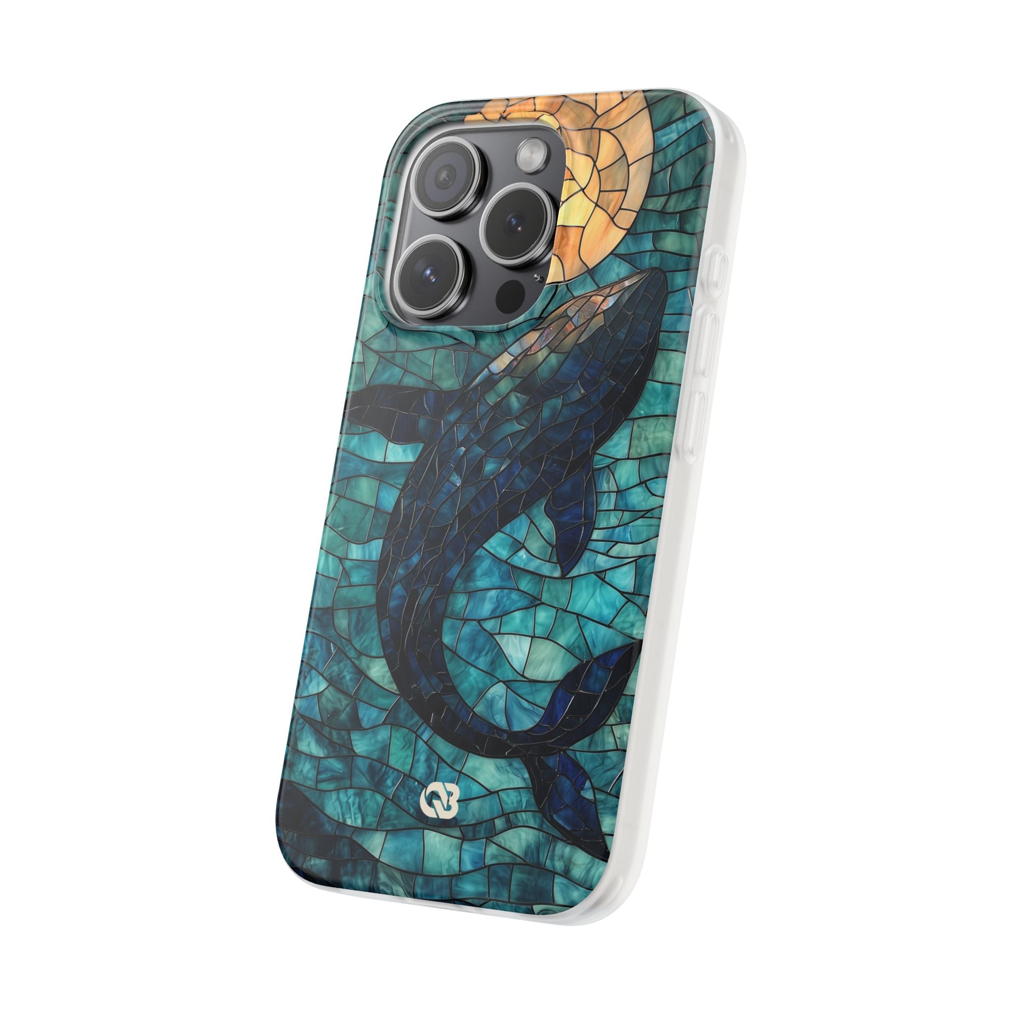 Stained Moon Whale · Soft Telefoncover for iPhone