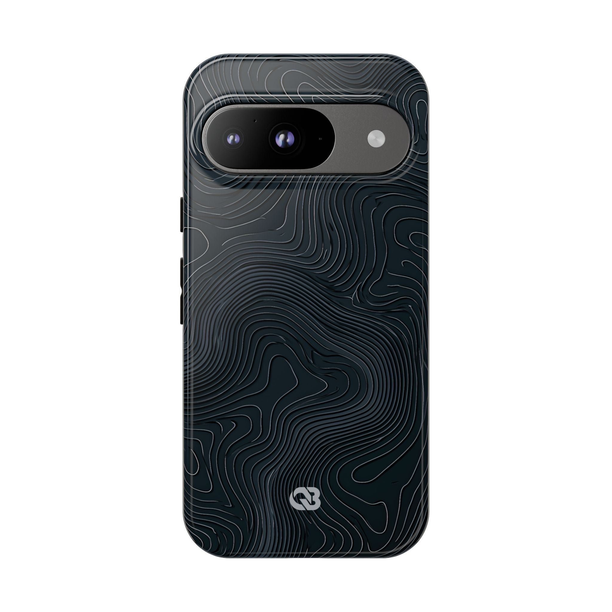 Black Tough Phone Case for Google Pixel - Obsidian Ridge Topo