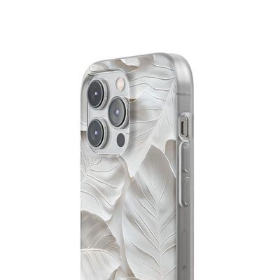 Sculpted Ivory Leaves · Soft Phone Case for iPhone