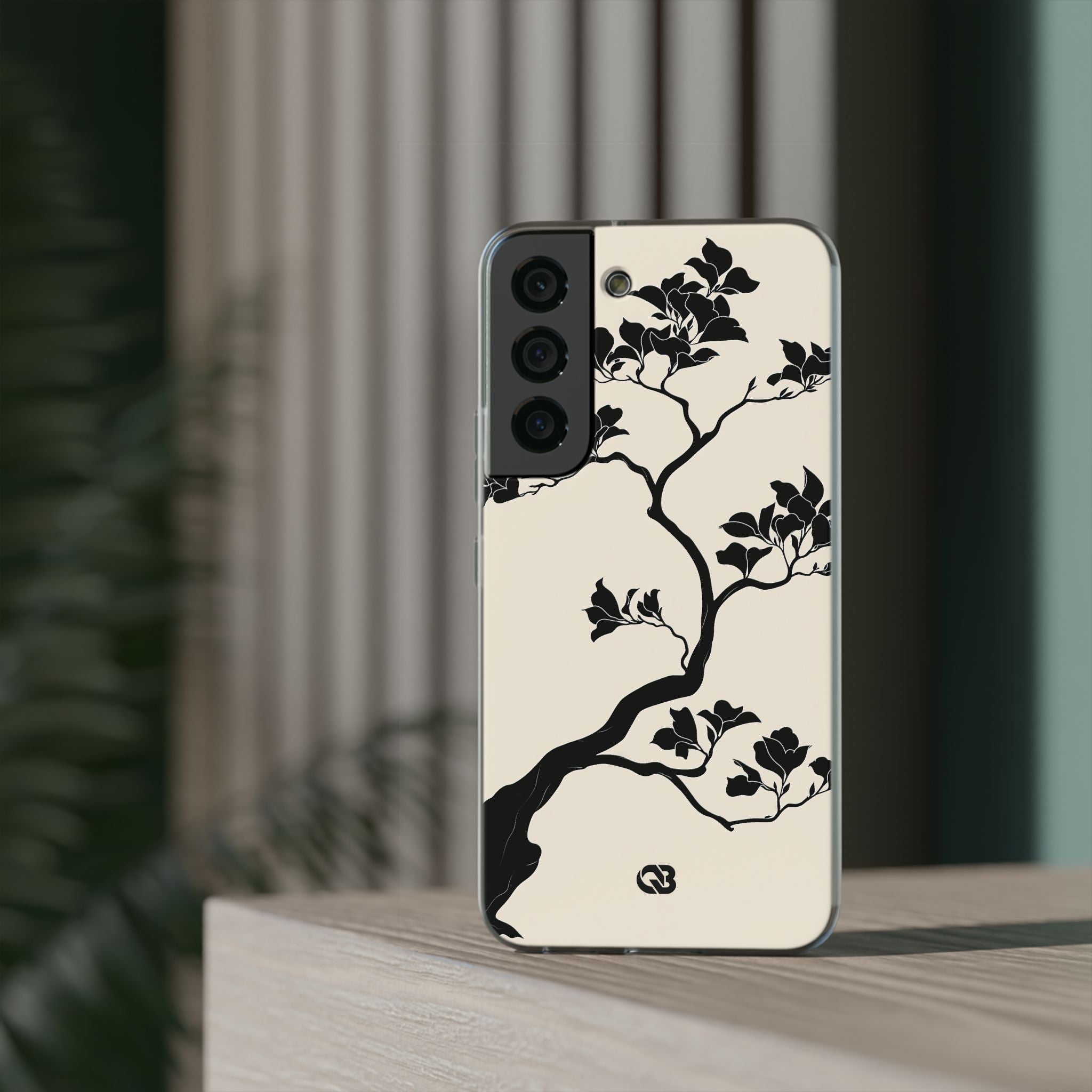 Beige Lite Phone Case for Samsung - Obsidian Bonsai Silhouette