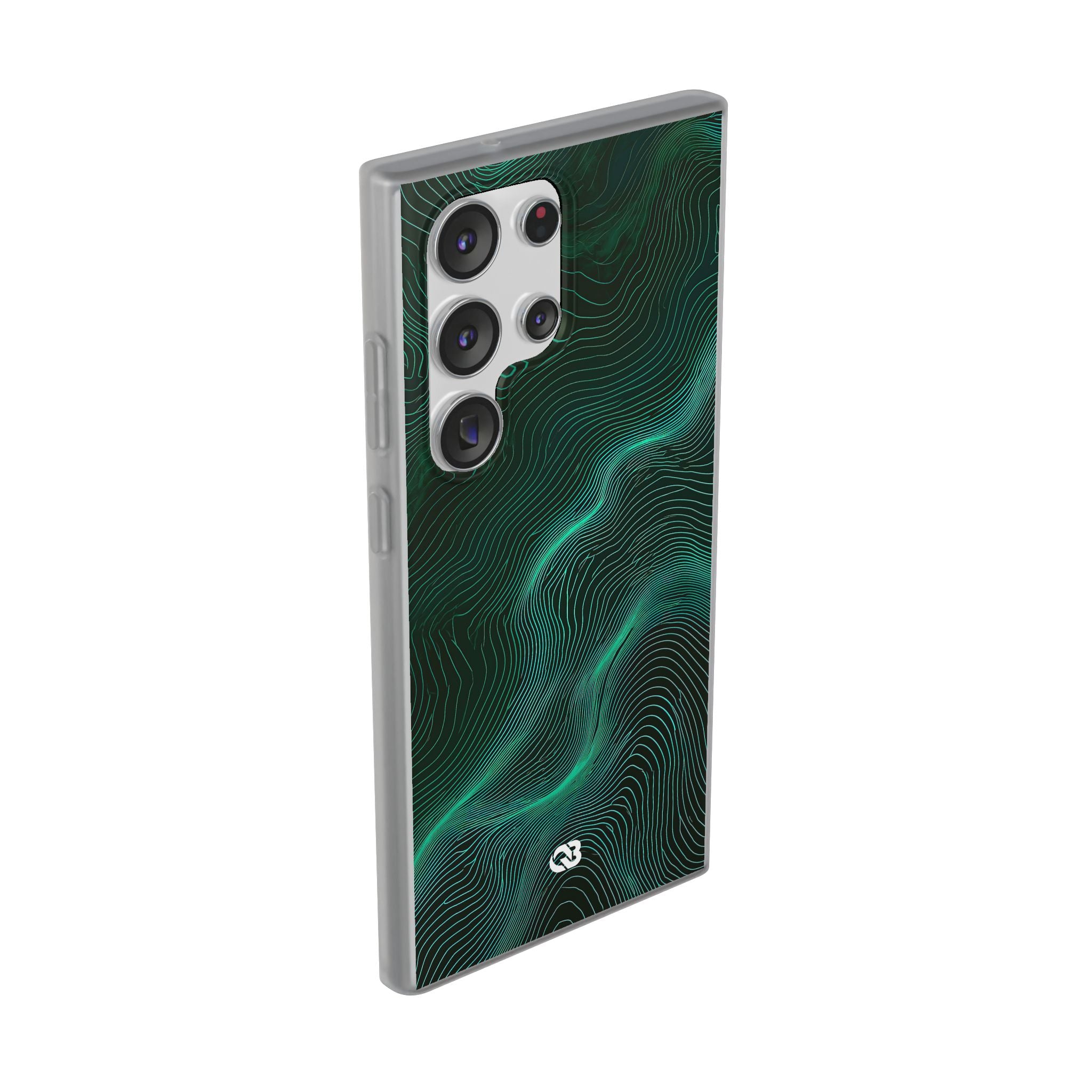 Teal Lite Phone Case for Samsung - Neon Jade Contour