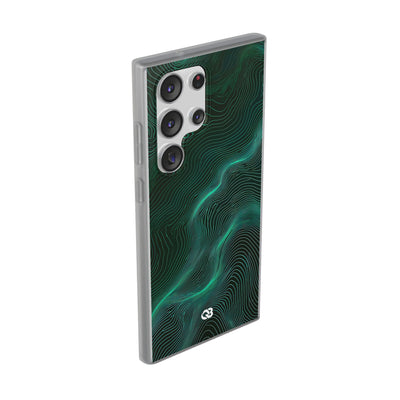 Teal Lite Phone Case for Samsung - Neon Jade Contour