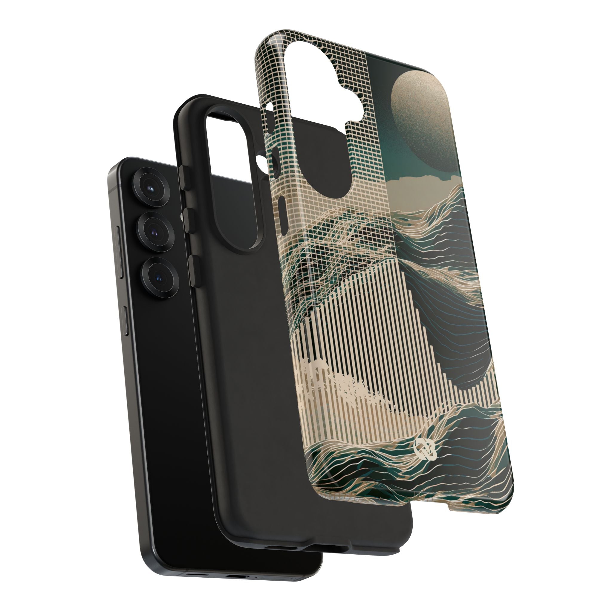 Green Tough Phone Case for Samsung - Lunar Moss Topography