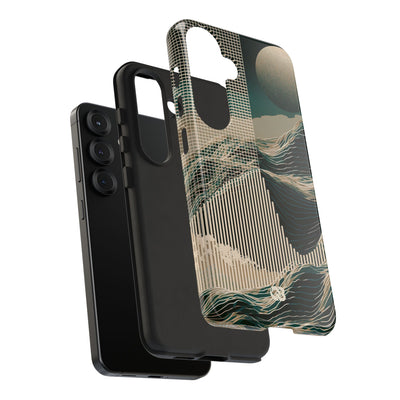 Green Tough Phone Case for Samsung - Lunar Moss Topography