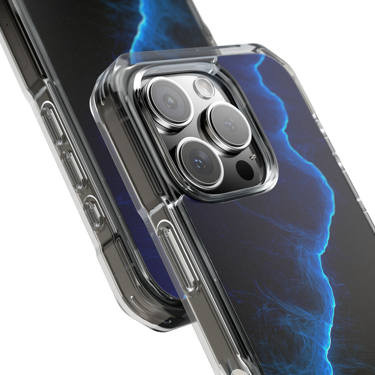 Electric Azure Drift · Clear Impact Magnetic Phone Case for iPhone · Blue