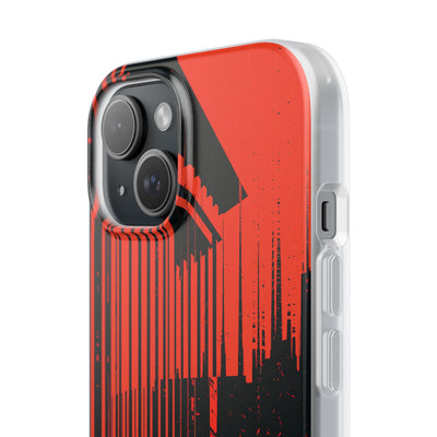 Red Lite Phone Case for iPhone - Crimson Brutalist Distortion