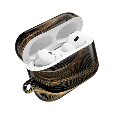 Golden Horizon Contours · Hard Case for AirPods & AirPods Pro · Black