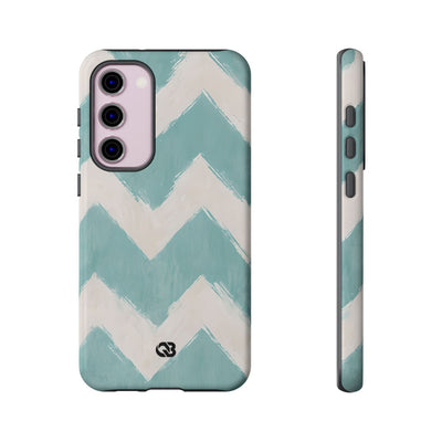 Teal Painted Chevron · Tough Phone Case for Samsung