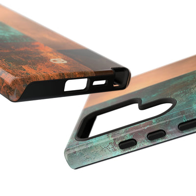 Teal Tough Phone Case for Samsung - Verdigris Copper Slab