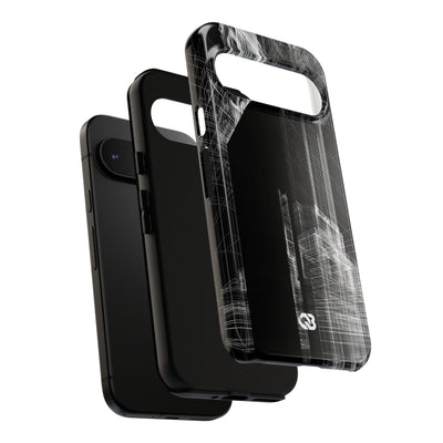 Black Tough Phone Case for Google Pixel - Ghost Urban Wireframe