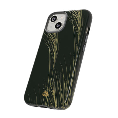 Green Tough Phone Case for iPhone - Midnight Gilded Grass