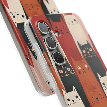 Elongated Cats Zwart Samsung S24 Case - Soft