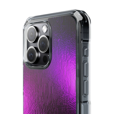 Violet Cyber Circuit · Clear Impact Magnetic Phone Case for iPhone · Purple