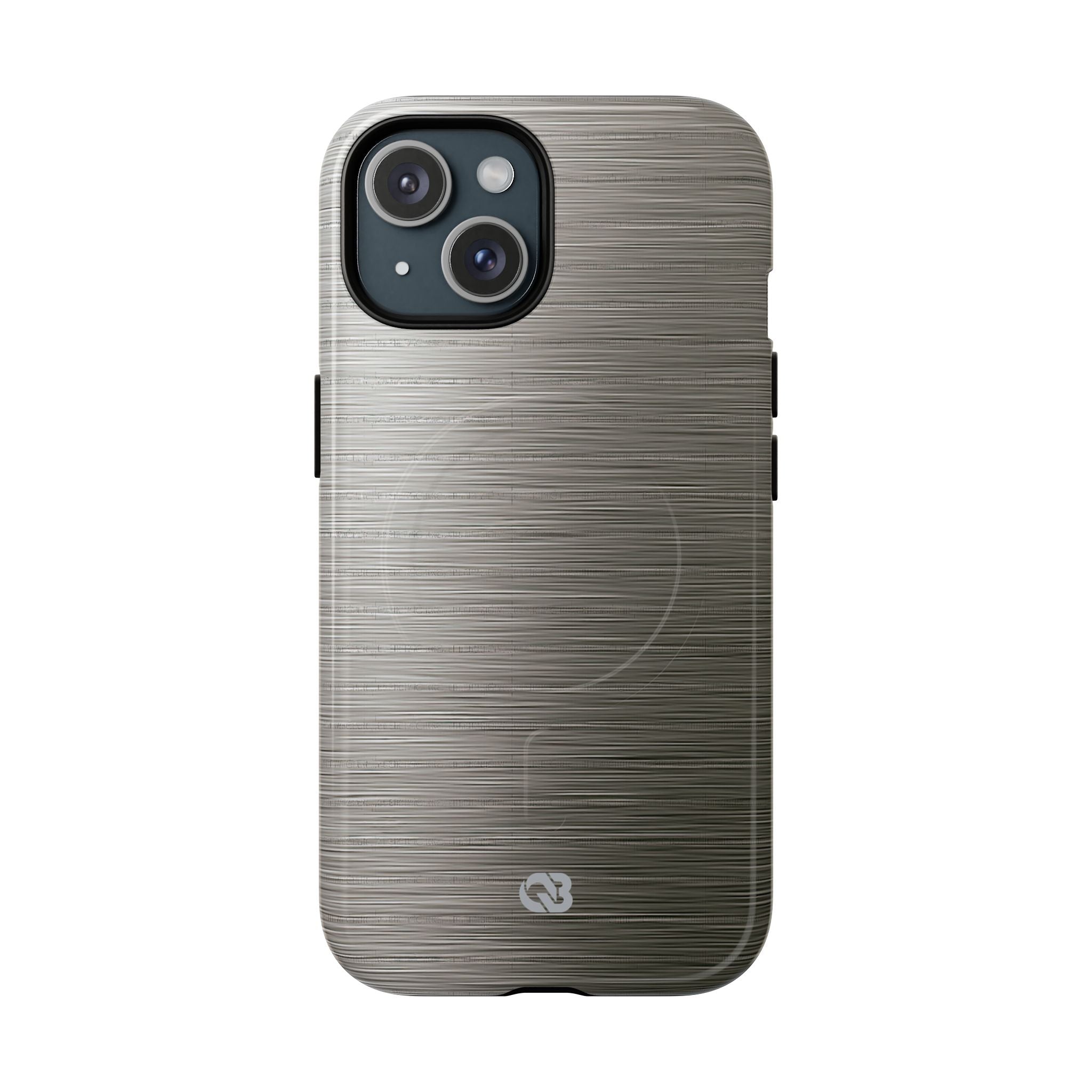 Grey Tough 2.0 Magsafe Phone Case for iPhone - Brushed Industrial Steel