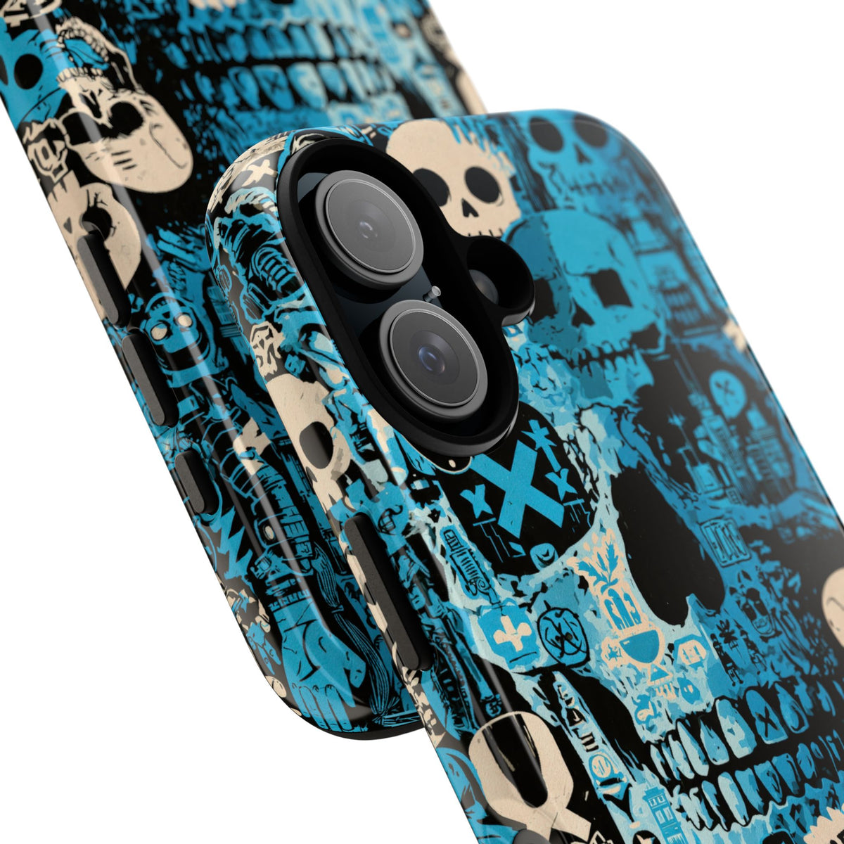 Electric Skull Graffiti · Tough Phone Case for iPhone · Blue