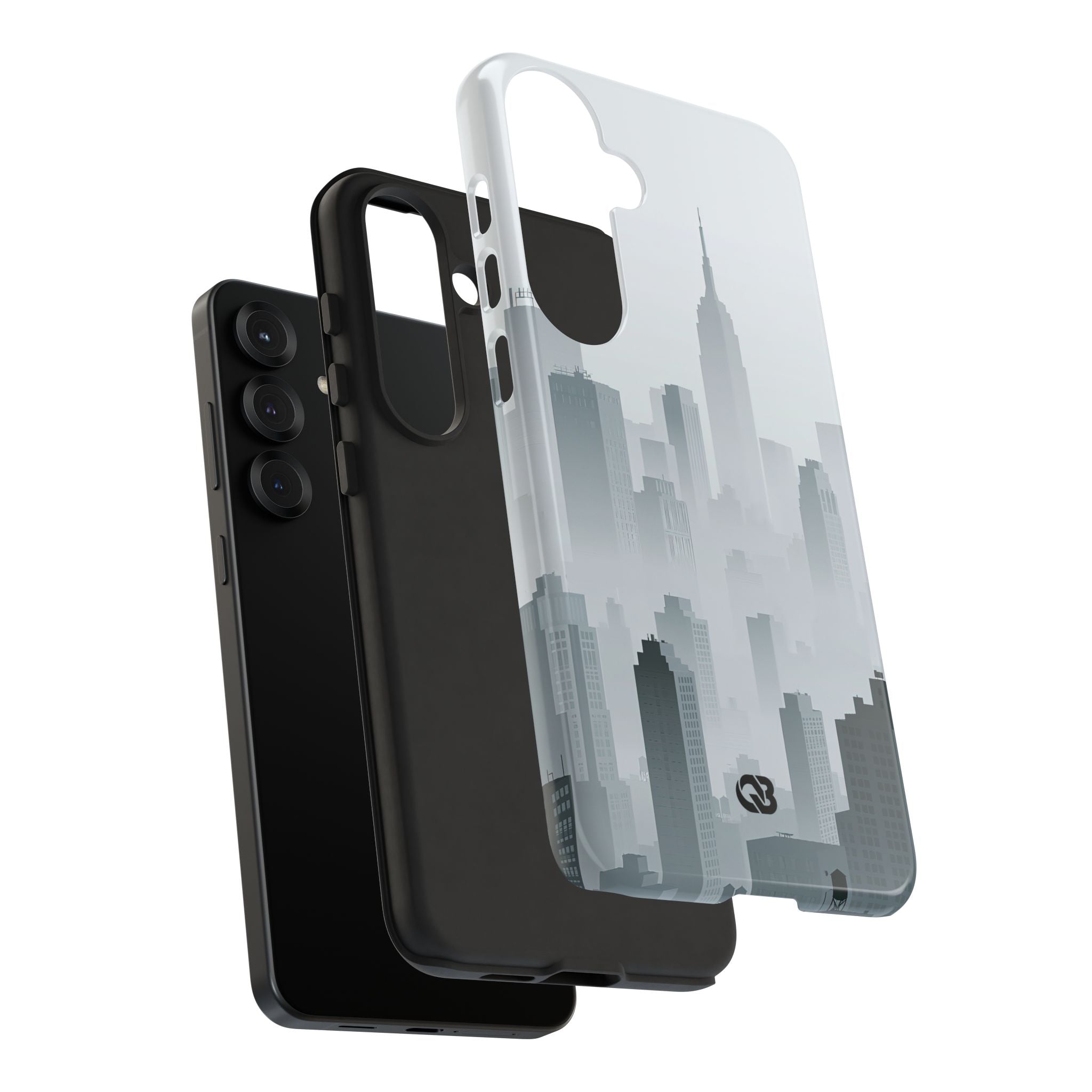 Grey Tough Phone Case for Samsung - Steel Mist Skyline