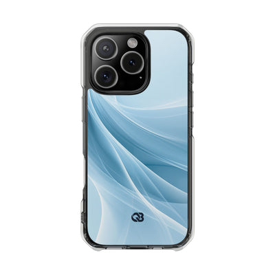 Glacial Ridge Contours · Clear Impact Magnetic Phone Case for iPhone · Blue
