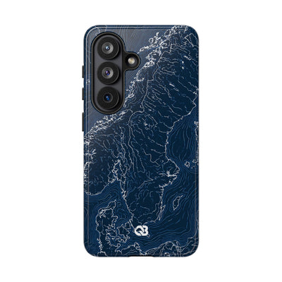 Nordic Contour Chart · Tough Phone Case for Samsung · Blue