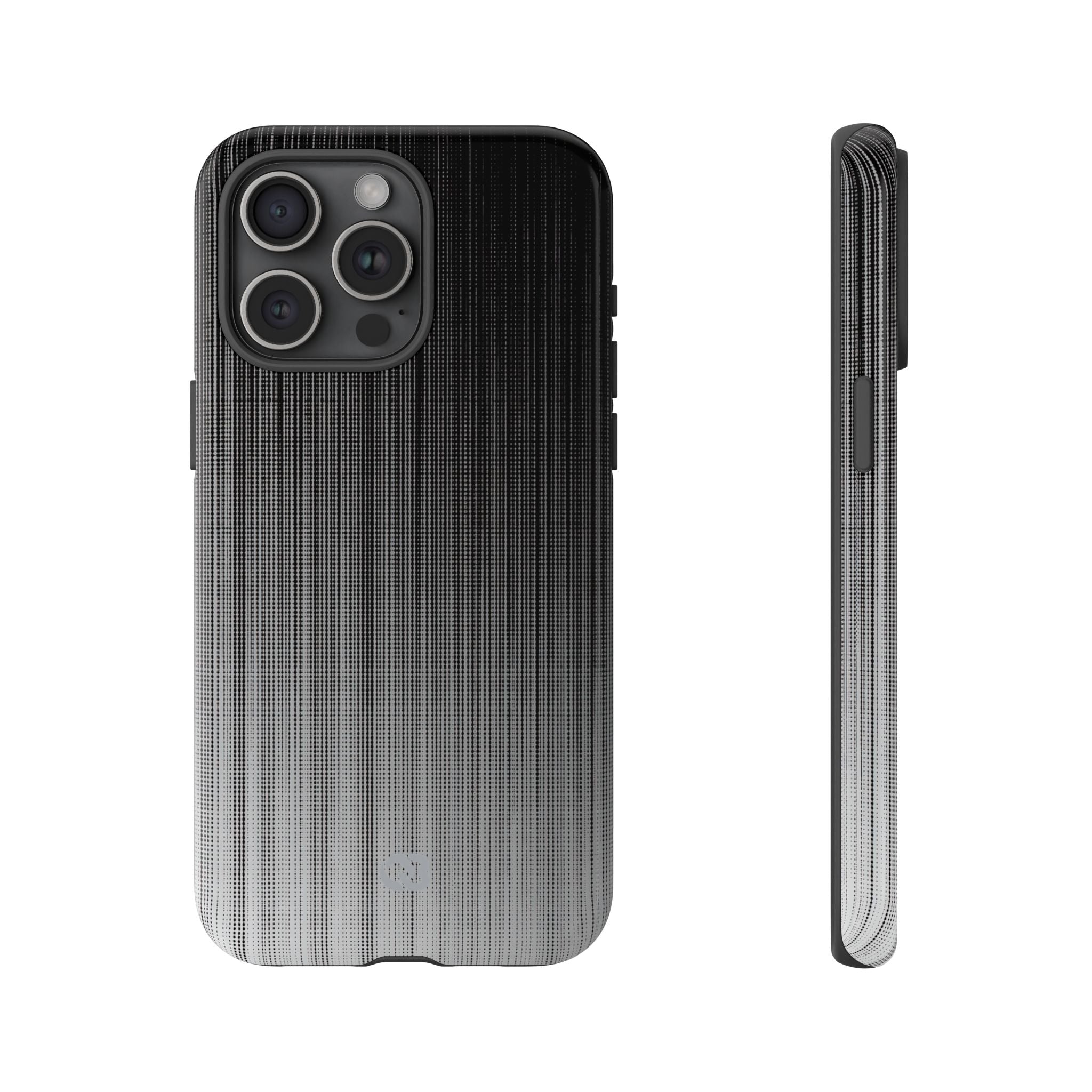 Grey Tough Phone Case for iPhone - Static Vertical Dither