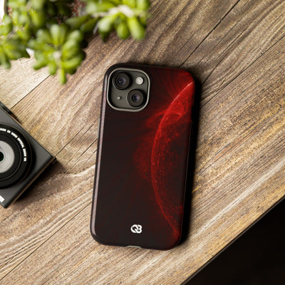 Red Tough Phone Case for iPhone - Solar Crimson Flare