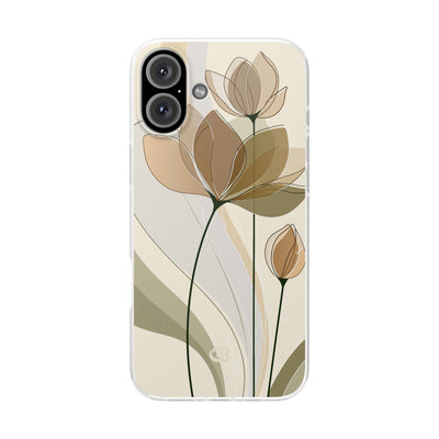 Beige Lite Phone Case for iPhone - Muted Ochre Petals